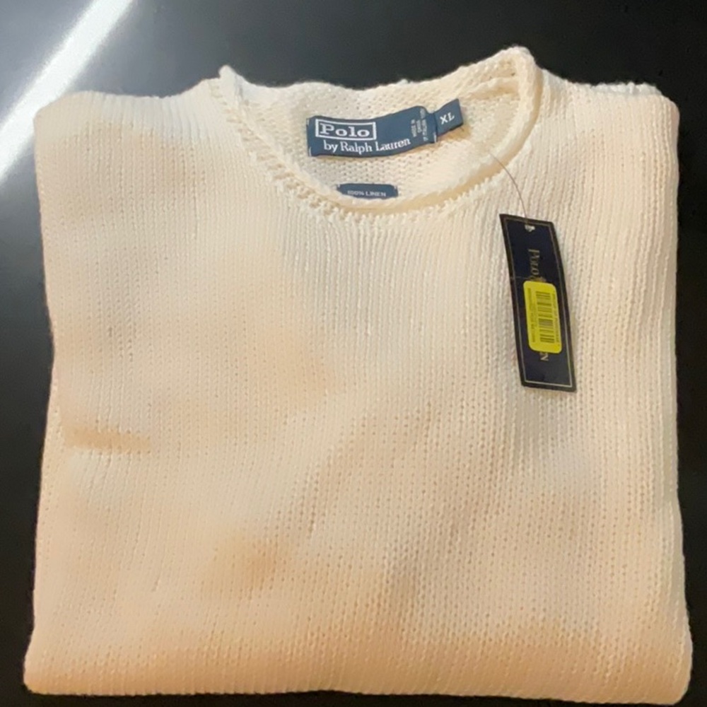 Polo by Ralph Lauren XL Cream Linen Sweater for Men